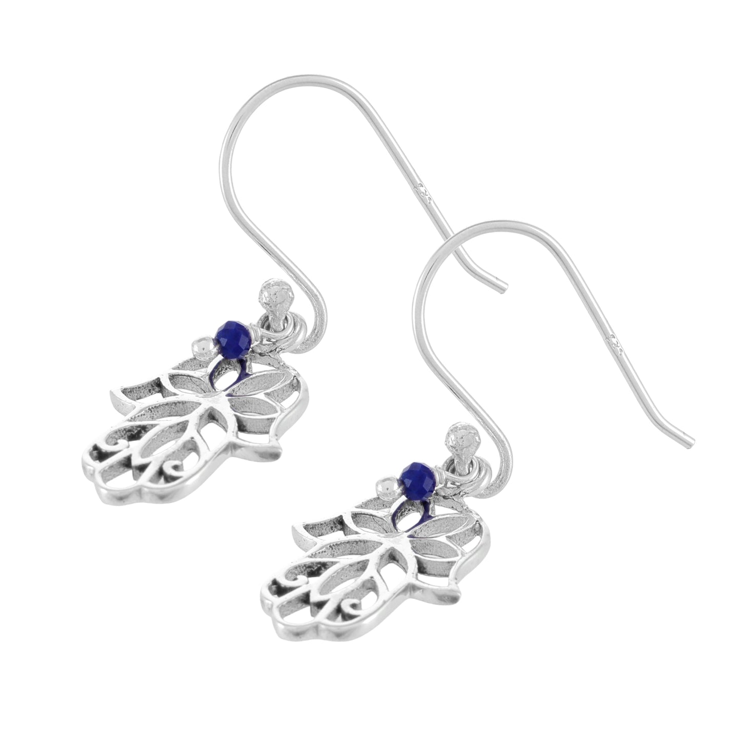 Hand of Hamsa Earrings| Lapis Lazuli