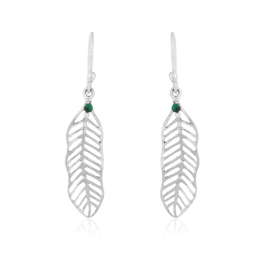 Let Leaf Earrings| Malachite