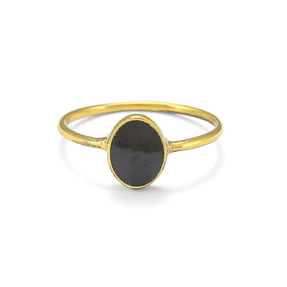 Oval Black Onyx Ring