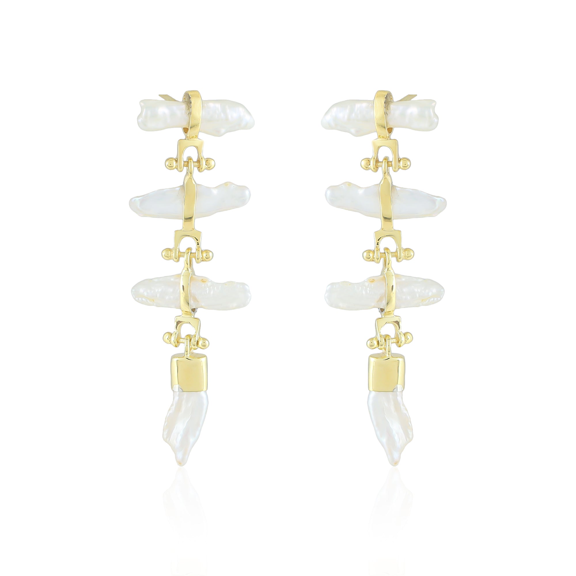 Greta Earrings | Pearl | Gold – Plated