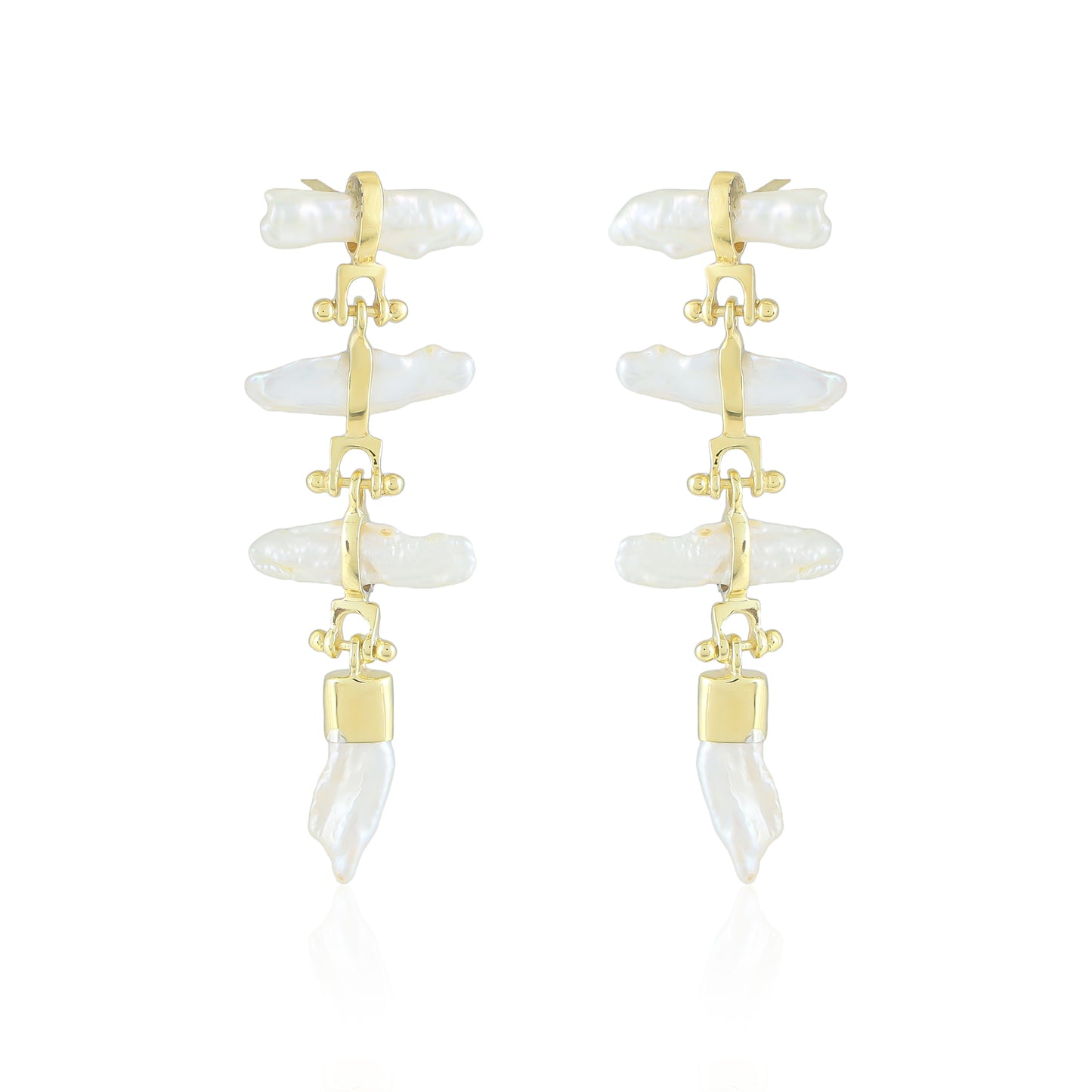 Greta Earrings | Pearl | Gold – Plated