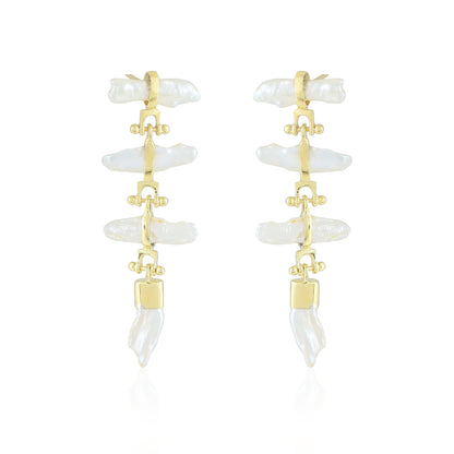 Greta Earrings | Pearl | Gold – Plated