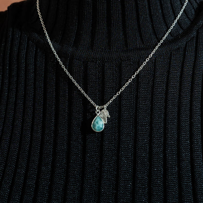 Mini Hand of Hamsa Necklace | Amazonite